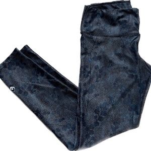 MY INNER FIRE Floral Ankle Leggings Size 10 Blue Mid Rise Made in Canada